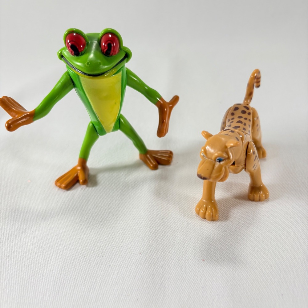 Rainforest Cafe Jungle‎ Theme Tree Frog & Cheetah Lot of 2 PVC Figures